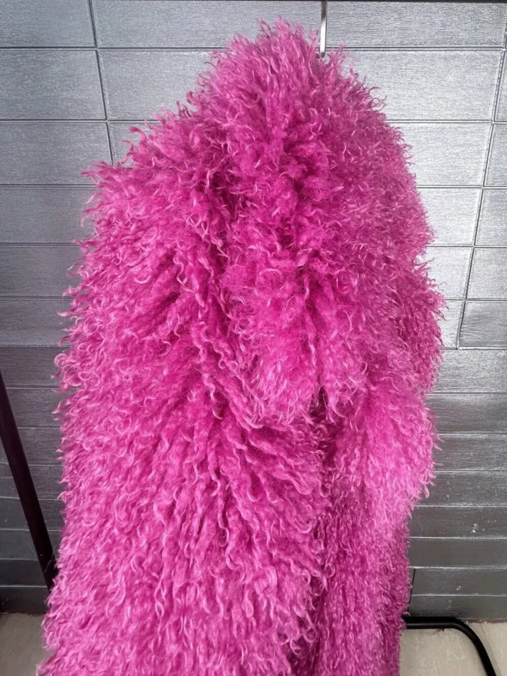 Hot Pink Women's Faux Fur Coat - Picture 2 of 5
